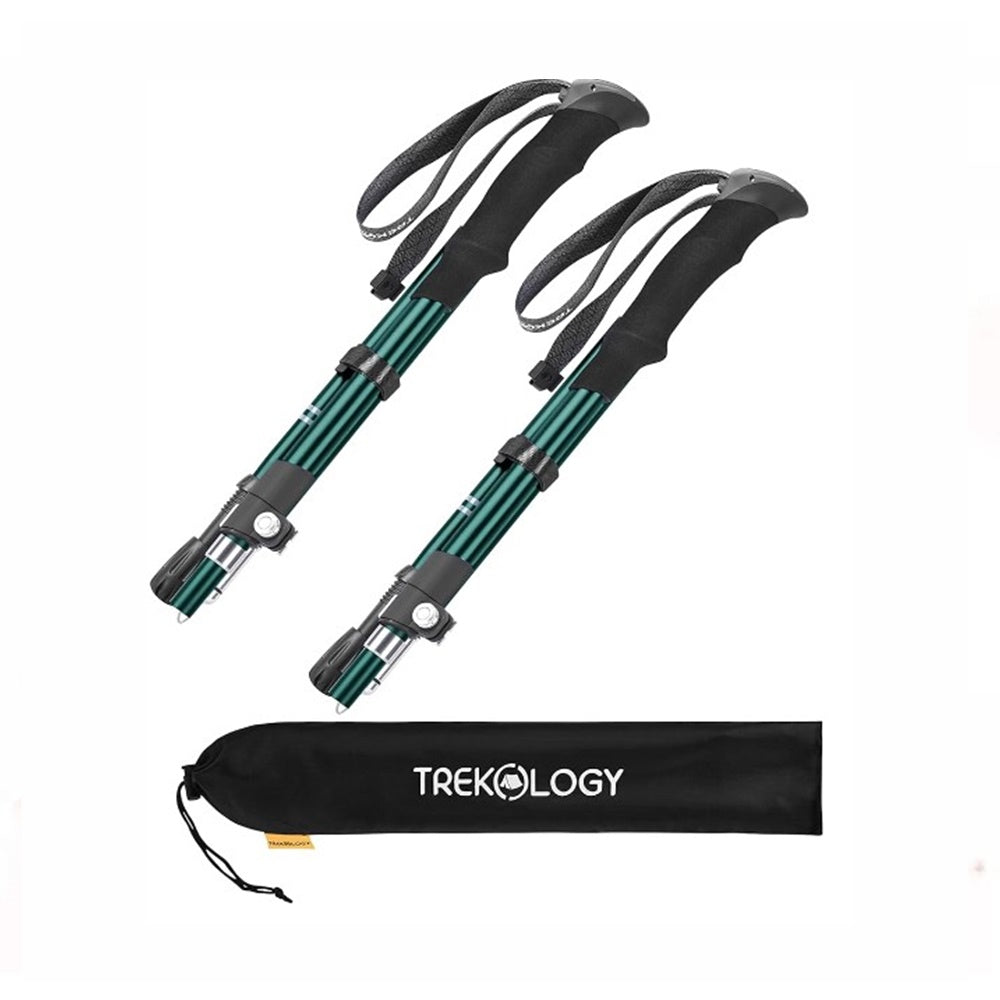 TREKOLOGY Hiking Poles, Trekking Poles TREKZ SE, 2pc Walking Stick, for Collapsible Lightweight Women Men Nordic Seniors Sticks Travel